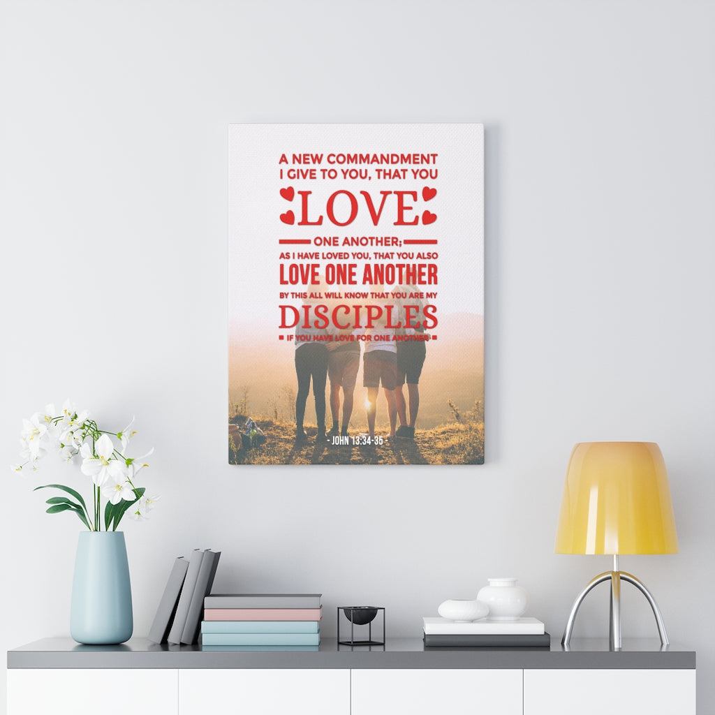 Scripture Walls Love One Another John 13:34-35 Christian Wall Art Bible Verse Print Ready to Hang - Express Your Love Gifts