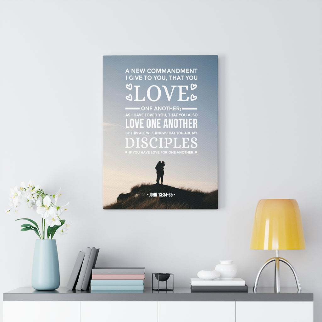 Scripture Walls Love One Another John 13:34-35 Christian Wall Art Bible Verse Print Ready to Hang - Express Your Love Gifts