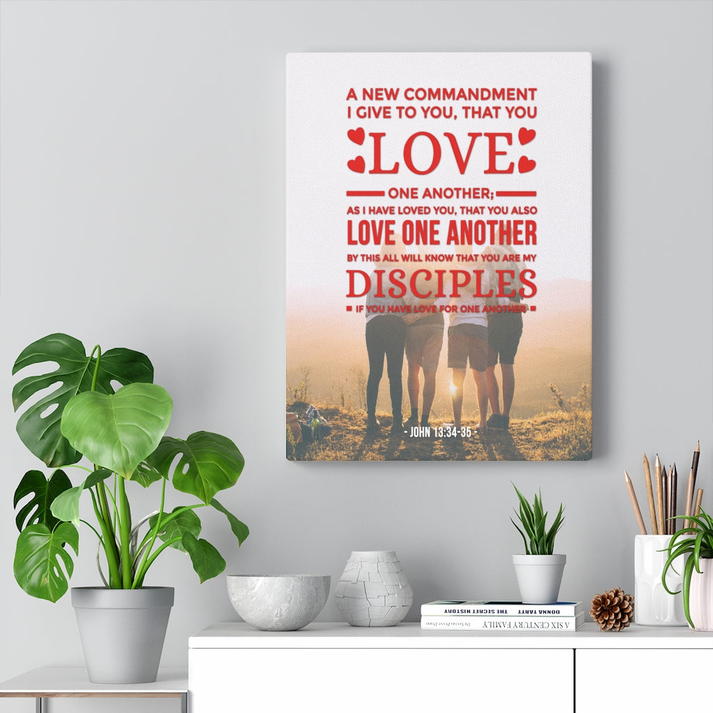 Scripture Walls Love One Another John 13:34-35 Christian Wall Art Bible Verse Print Ready to Hang - Express Your Love Gifts
