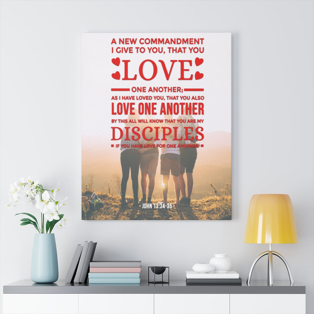 Scripture Walls Love One Another John 13:34-35 Christian Wall Art Bible Verse Print Ready to Hang - Express Your Love Gifts