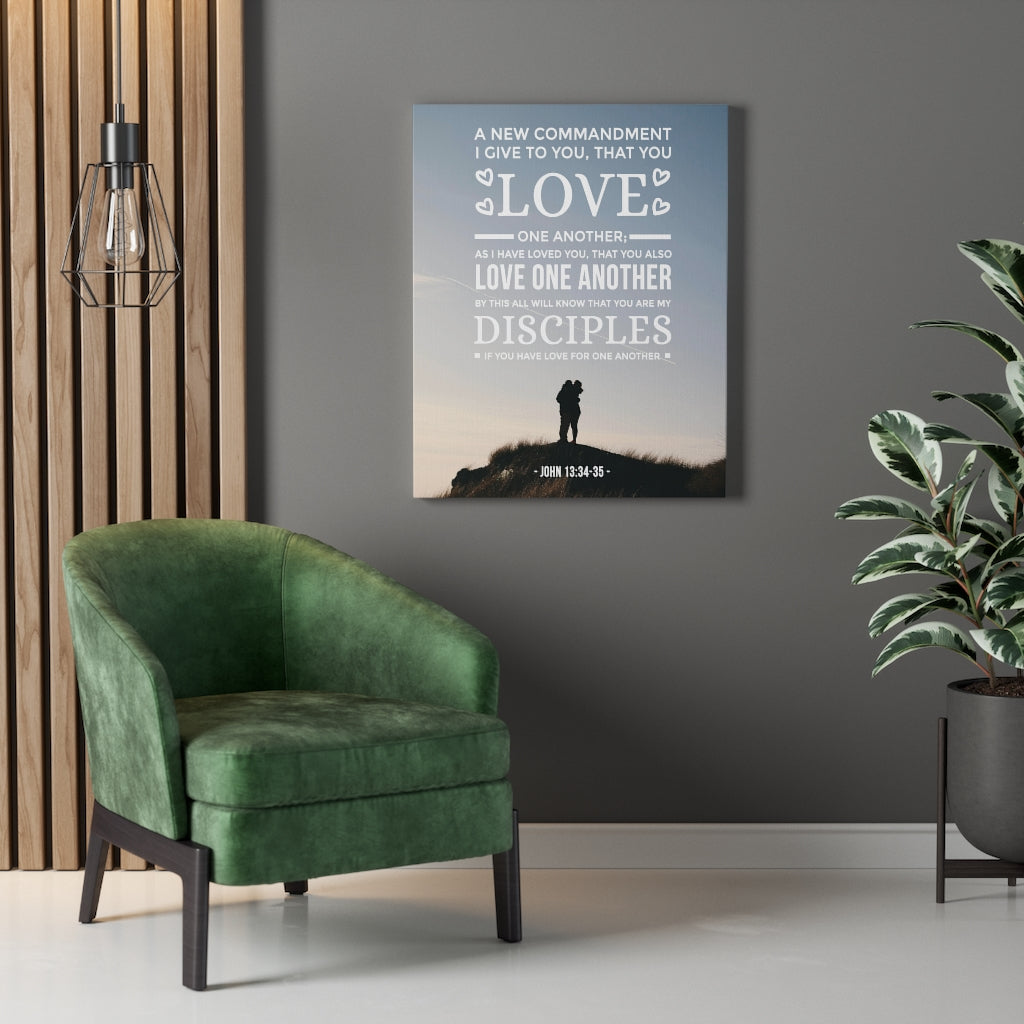 Scripture Walls Love One Another John 13:34-35 Christian Wall Art Bible Verse Print Ready to Hang - Express Your Love Gifts