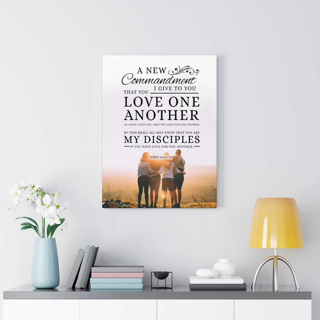 Scripture WallsLove One Another John 13:34-35 Canvas Gallery Wraps - Express Your Love Gifts