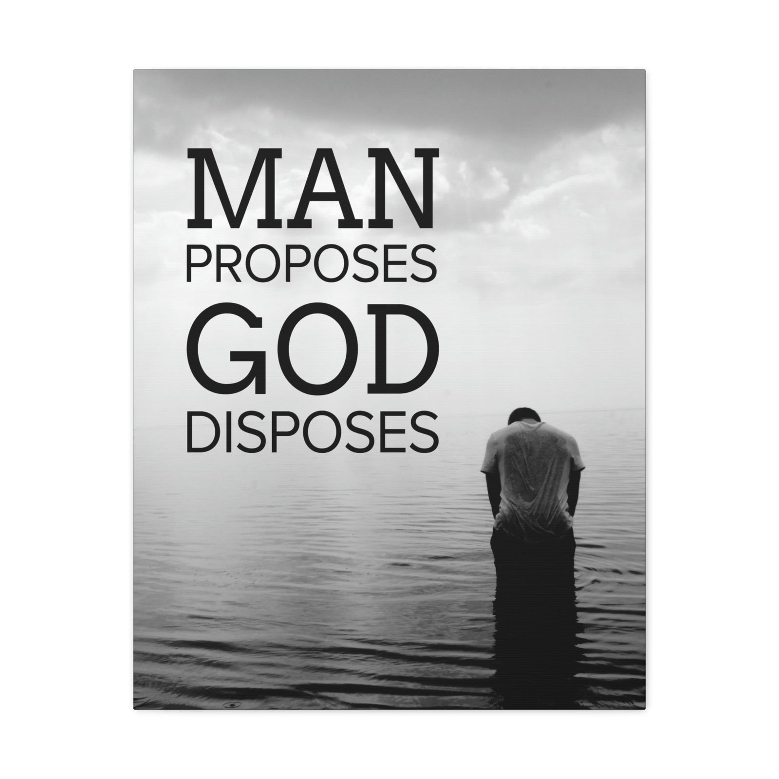 Scripture Walls Man Proposes God Disposes Proverbs 19:21 Christian Home Decor Ready to Hang Wall Art Scripture Unframed-Express Your Love Gifts