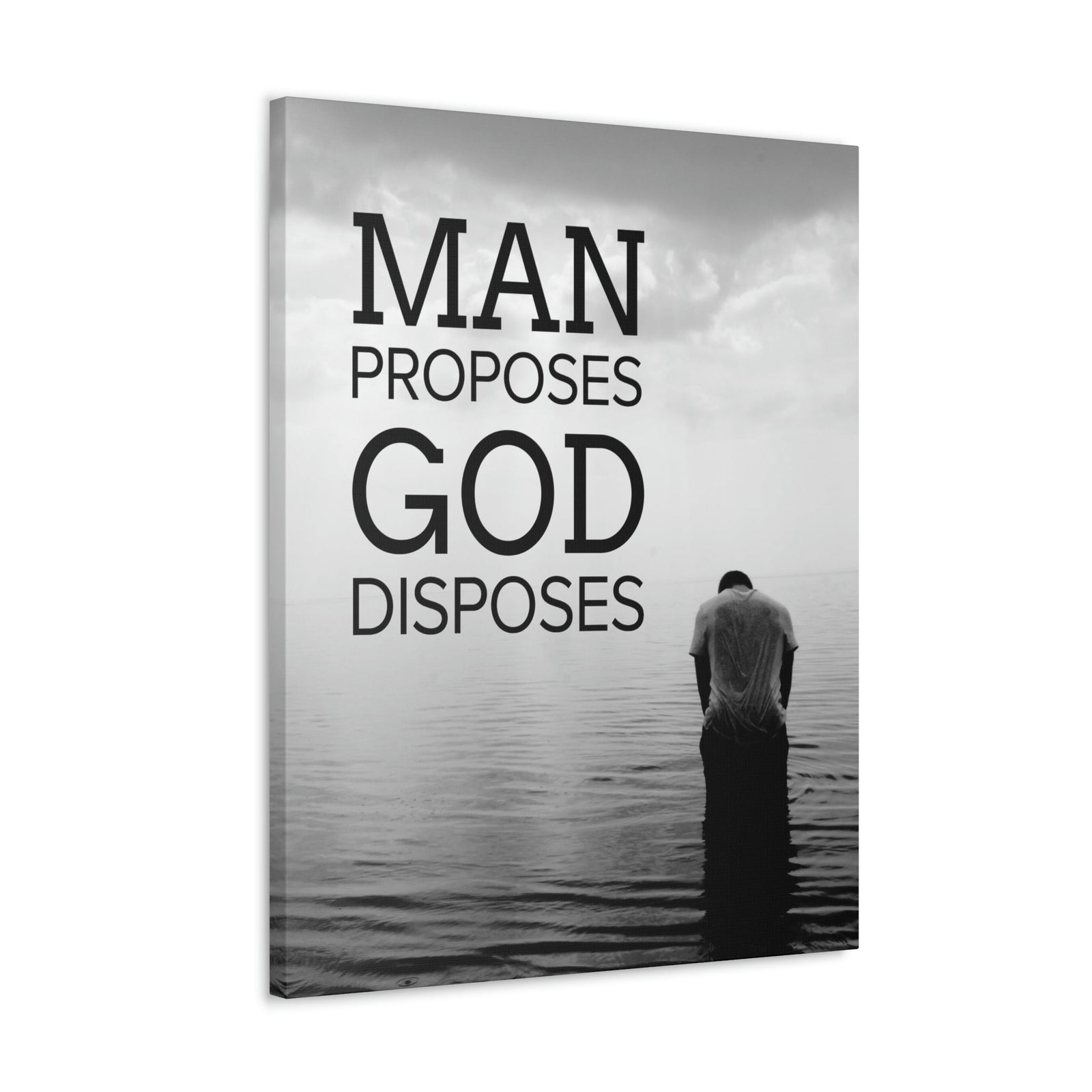 Scripture Walls Man Proposes God Disposes Proverbs 19:21 Christian Home Decor Ready to Hang Wall Art Scripture Unframed-Express Your Love Gifts