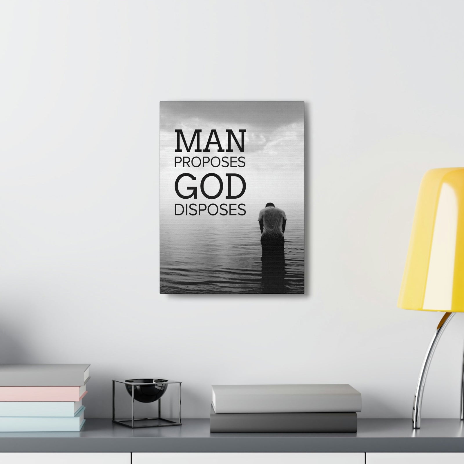 Scripture Walls Man Proposes God Disposes Proverbs 19:21 Christian Home Decor Ready to Hang Wall Art Scripture Unframed-Express Your Love Gifts