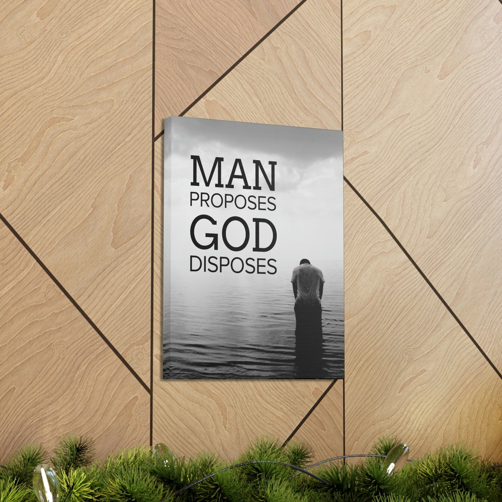Scripture Walls Man Proposes God Disposes Proverbs 19:21 Christian Home Decor Ready to Hang Wall Art Scripture Unframed-Express Your Love Gifts