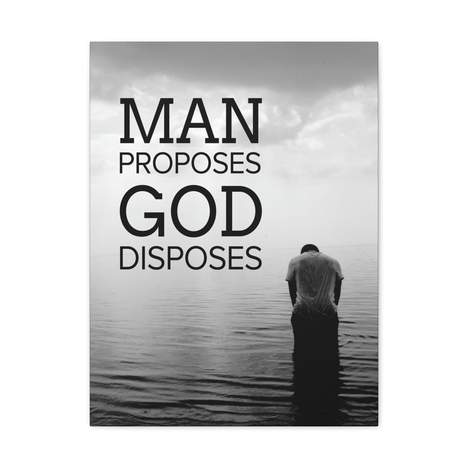 Scripture Walls Man Proposes God Disposes Proverbs 19:21 Christian Home Decor Ready to Hang Wall Art Scripture Unframed-Express Your Love Gifts