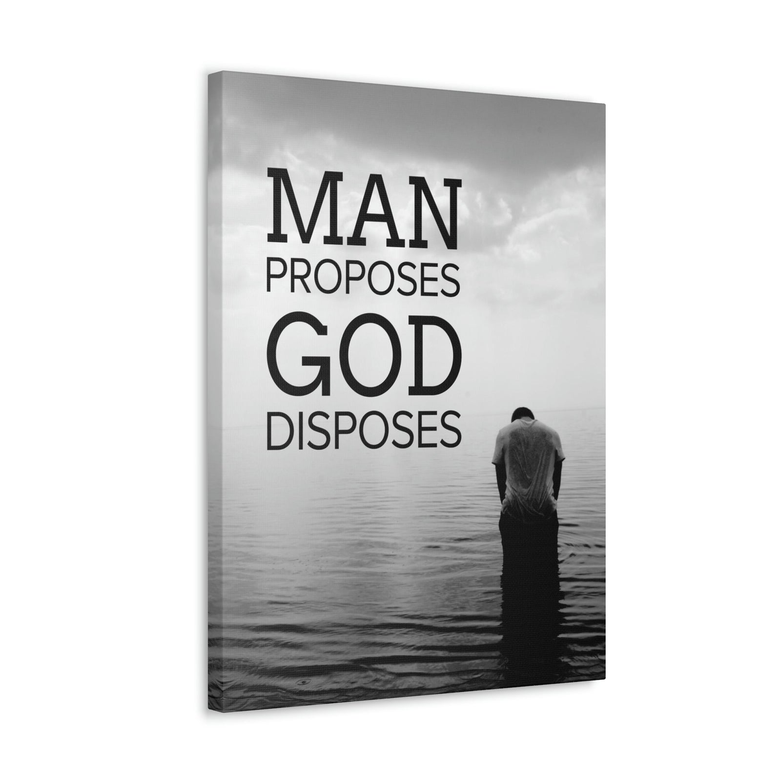 Scripture Walls Man Proposes God Disposes Proverbs 19:21 Christian Home Decor Ready to Hang Wall Art Scripture Unframed-Express Your Love Gifts