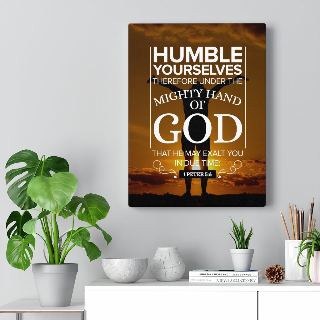 Scripture Walls Mighty Hand of God 1 Peter 5:6 Christian Wall Art Bible Verse Print Ready to Hang - Express Your Love Gifts