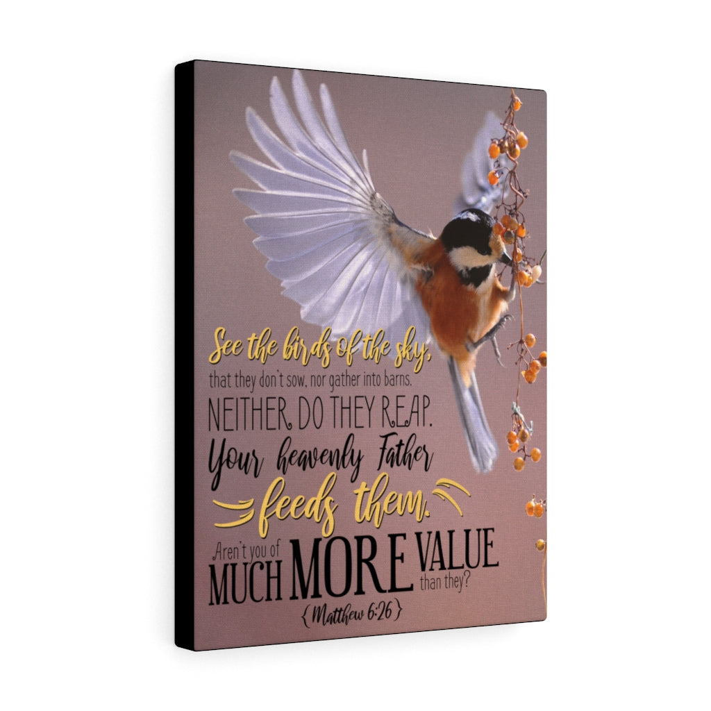 Scripture Walls Much More Value Matthew 6:26 Christian Wall Art Bible Verse Print Ready to Hang - Express Your Love Gifts