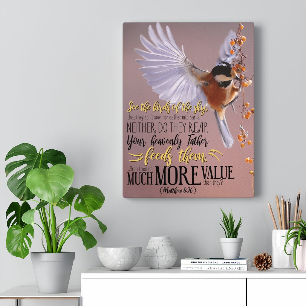 Scripture Walls Much More Value Matthew 6:26 Christian Wall Art Bible Verse Print Ready to Hang - Express Your Love Gifts