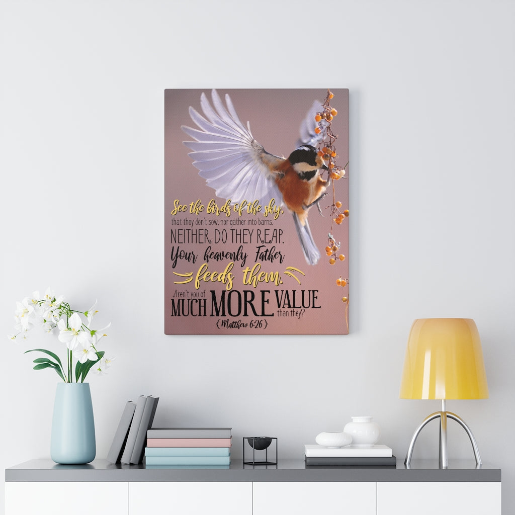 Scripture Walls Much More Value Matthew 6:26 Christian Wall Art Bible Verse Print Ready to Hang - Express Your Love Gifts