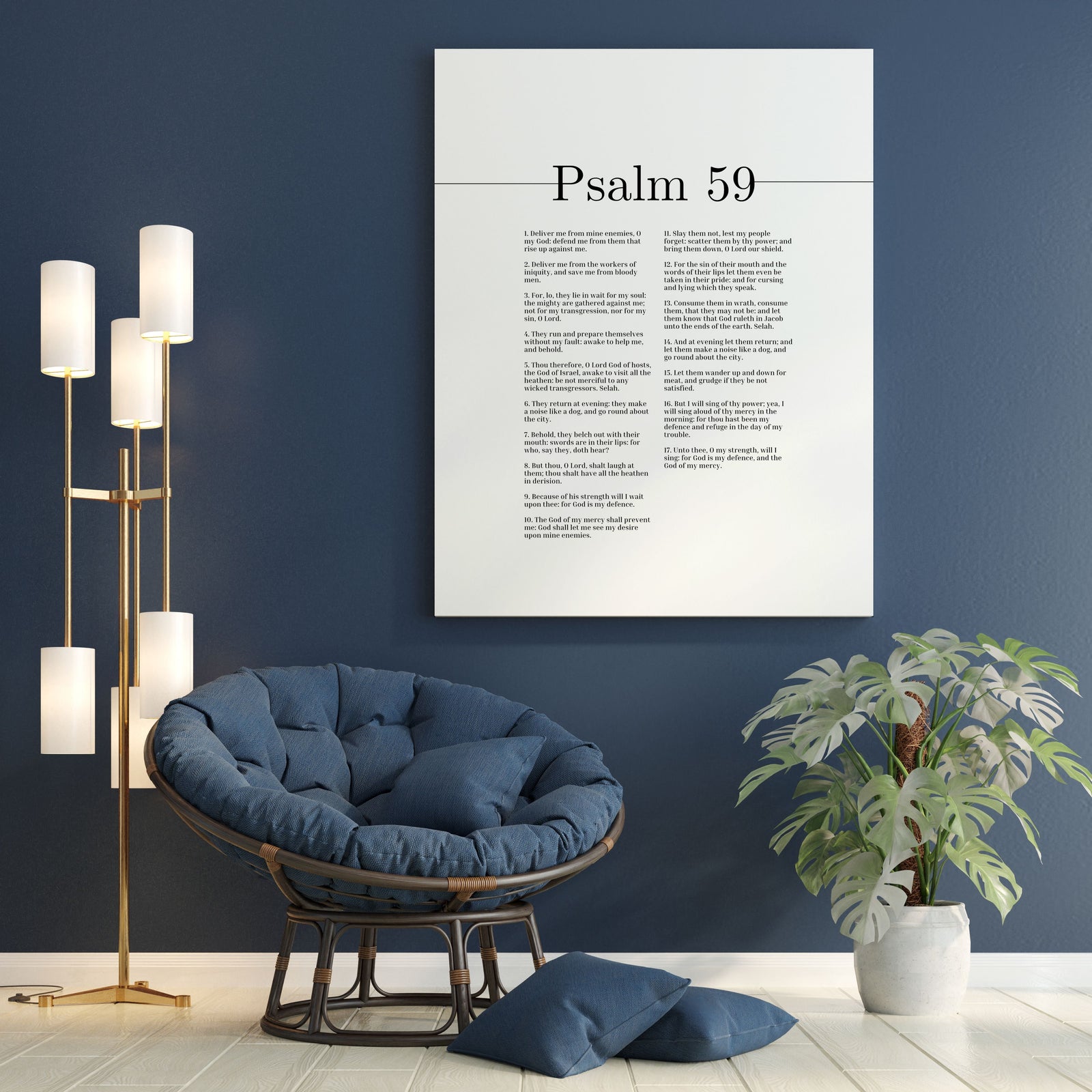 Scripture Canvas O Lord Our Shield Psalm 59 Christian Wall Art Bible Verse Print Ready to Hang-Express Your Love Gifts
