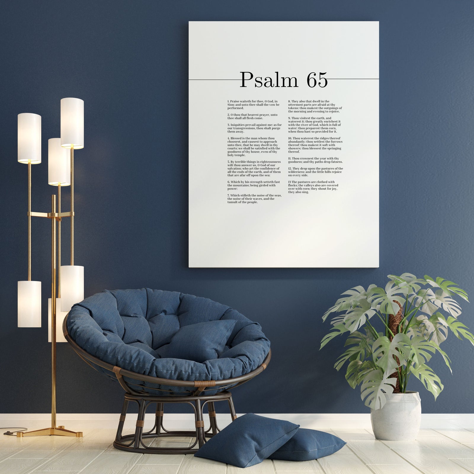 Scripture Canvas O Thou That Hearest Prayer Psalm 65 Christian Wall Art Bible Verse Print Ready to Hang-Express Your Love Gifts