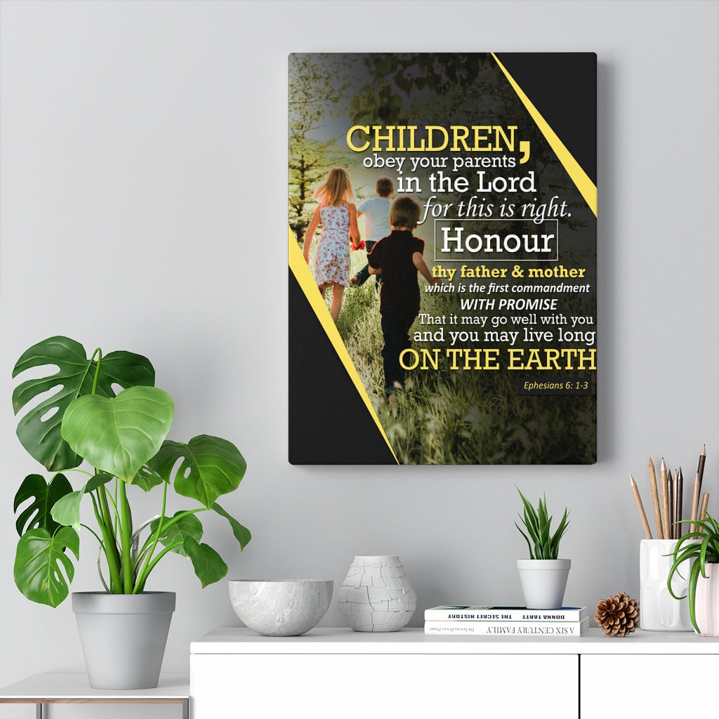Scripture Walls Obey Your Parents Ephesians 6:13 Christian Wall Art Bible Verse Print Ready to Hang - Express Your Love Gifts