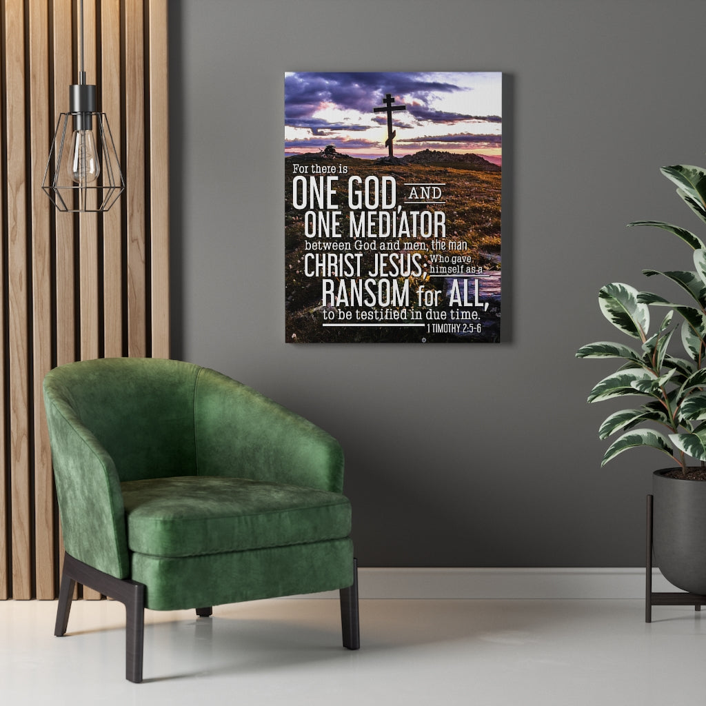 Scripture Walls One God 1 Timothy 2:56 Christian Wall Art Bible Verse Print Ready to Hang - Express Your Love Gifts