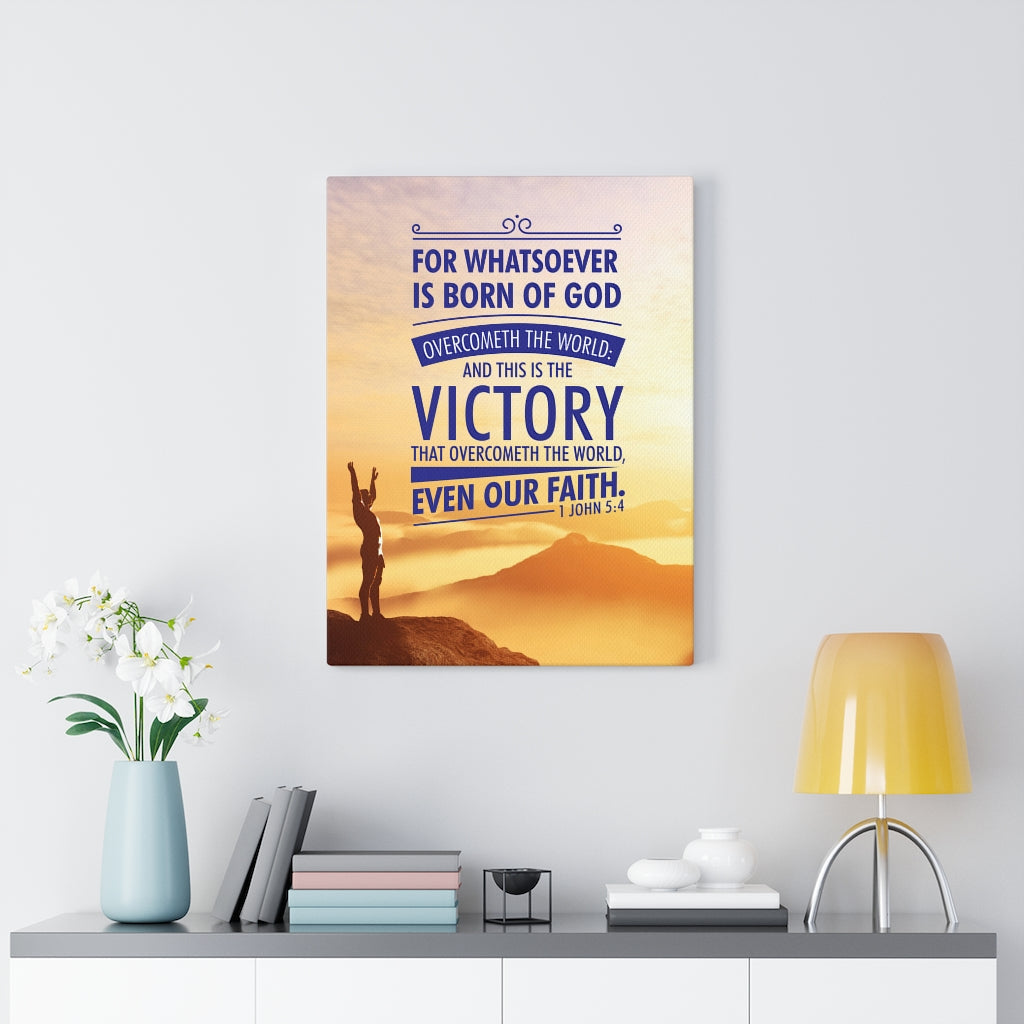 Scripture Walls Overcometh the World 1 John 5:4 Christian Wall Art Bible Verse Print Ready to Hang - Express Your Love Gifts