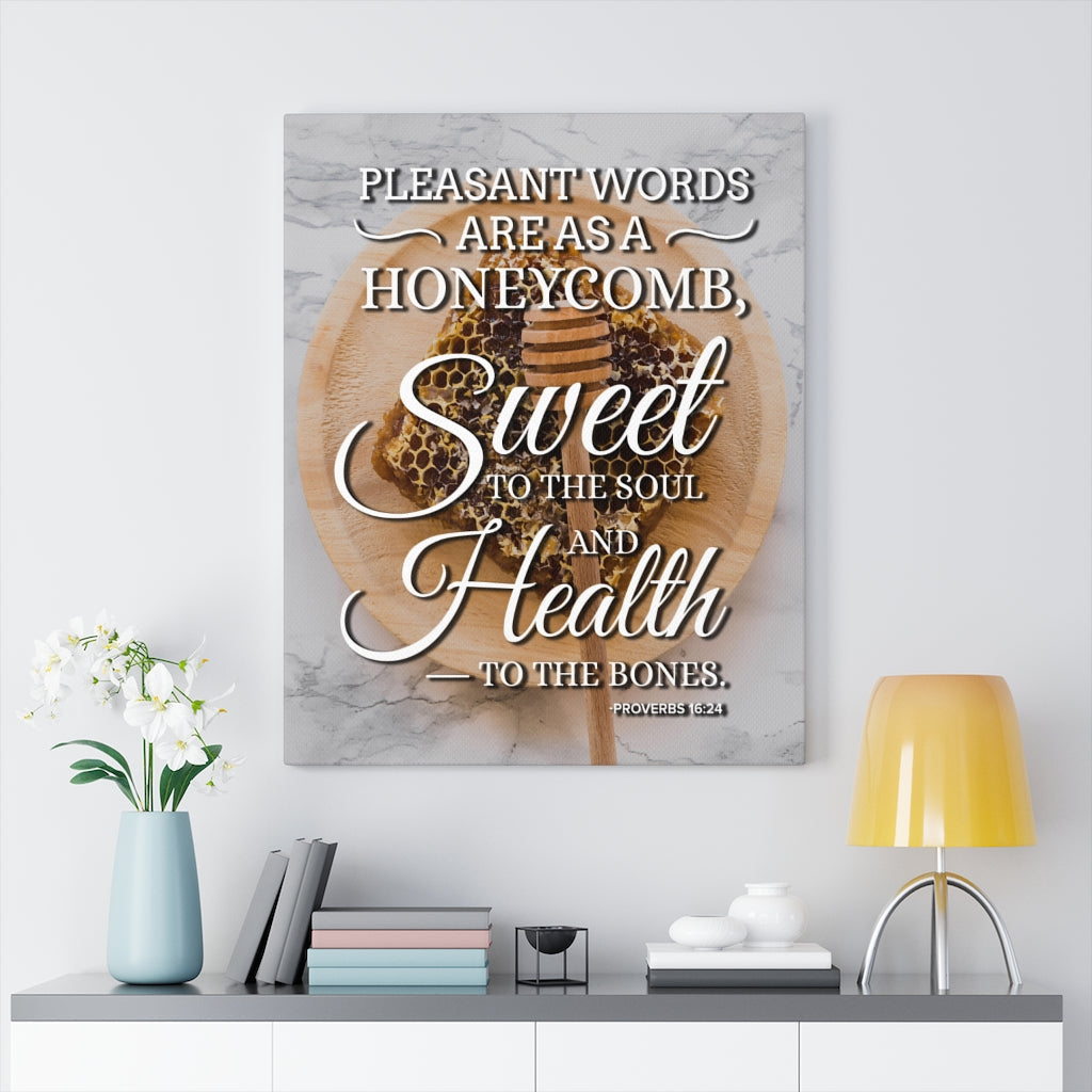 Scripture Walls Pleasant Words Proverbs 16:24 Christian Wall Art Bible Verse Print Ready to Hang - Express Your Love Gifts