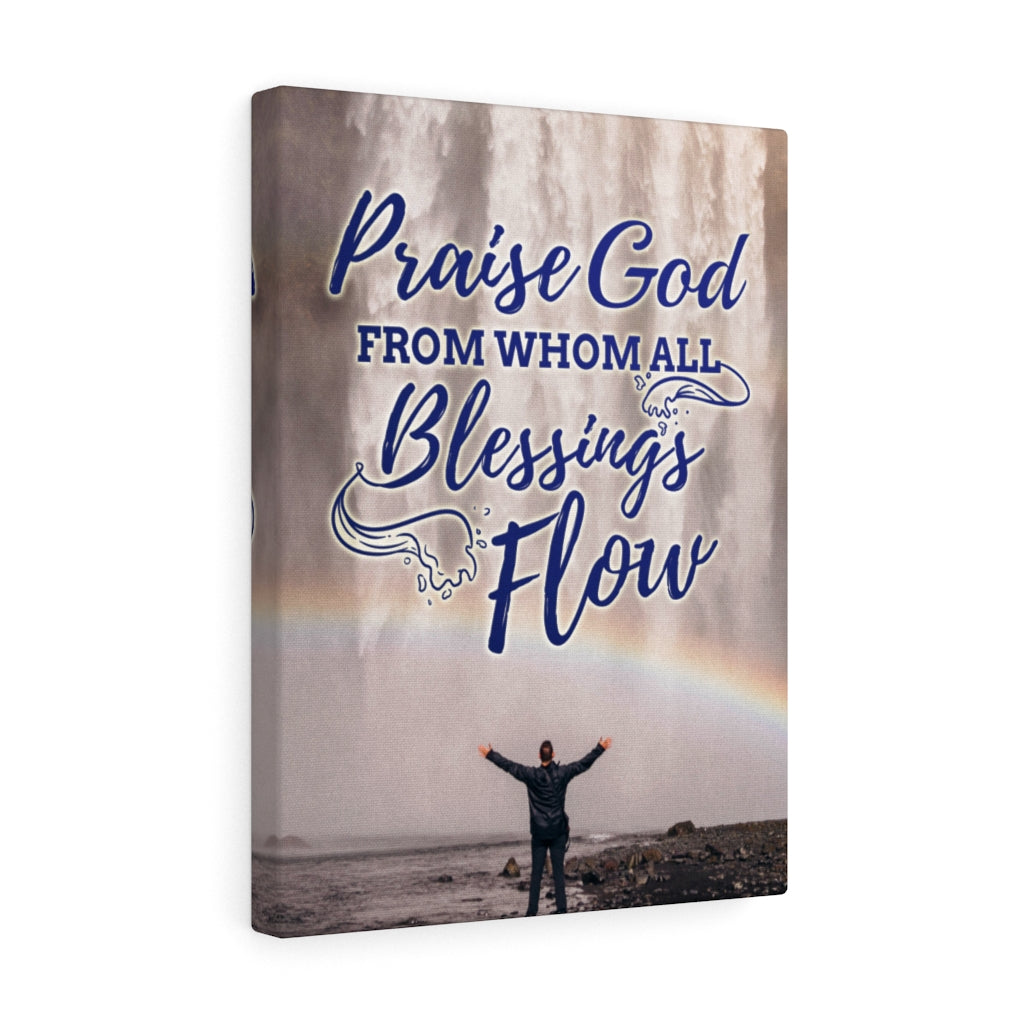 Blessings Flow Christian Wall Art Bible Verse Print Ready to Hang - Express Your Love Gifts