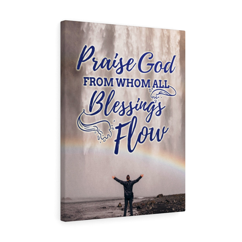 Blessings Flow Christian Wall Art Bible Verse Print Ready to Hang - Express Your Love Gifts
