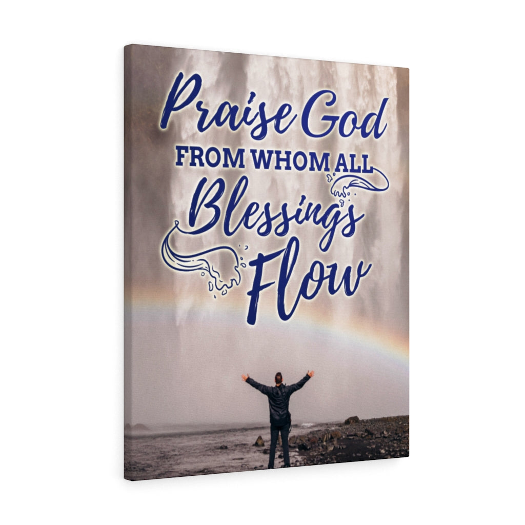 Blessings Flow Christian Wall Art Bible Verse Print Ready to Hang - Express Your Love Gifts