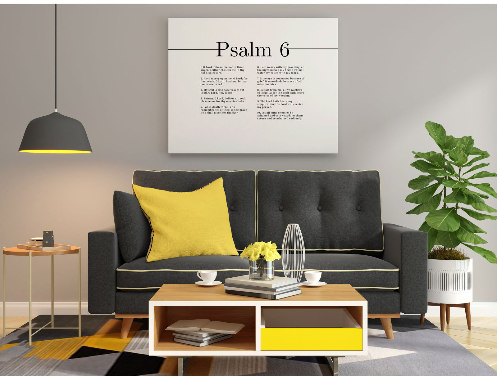 Scripture Canvas Receive My Prayer Psalm 6 Christian Wall Art Bible Verse Print Ready to Hang-Express Your Love Gifts