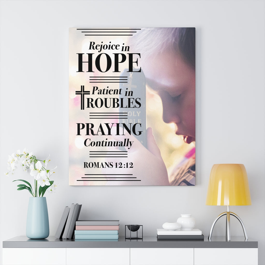 Scripture WallsRejoice in Hope Romans 12:12 Christian Home Decor Scripture Art - Express Your Love Gifts