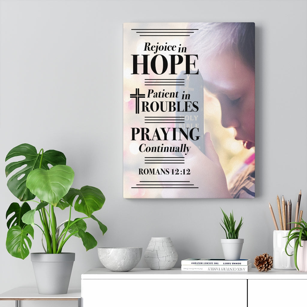 Scripture WallsRejoice in Hope Romans 12:12 Christian Home Decor Scripture Art - Express Your Love Gifts