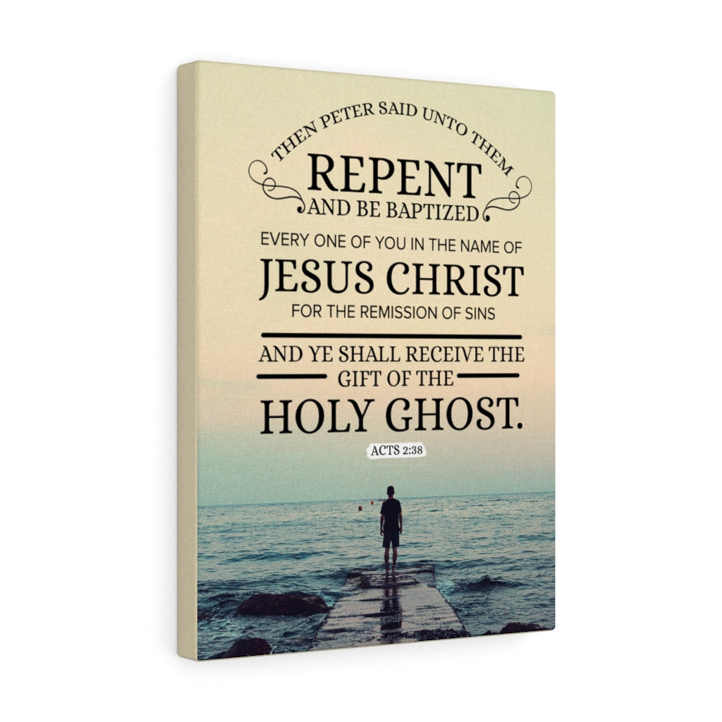 Scripture Walls Repent and Be Baptized Acts 2:38 Bible Verse Wall Art Scripture Art Faith Artwork Christian Home Decor - Express Your Love Gifts