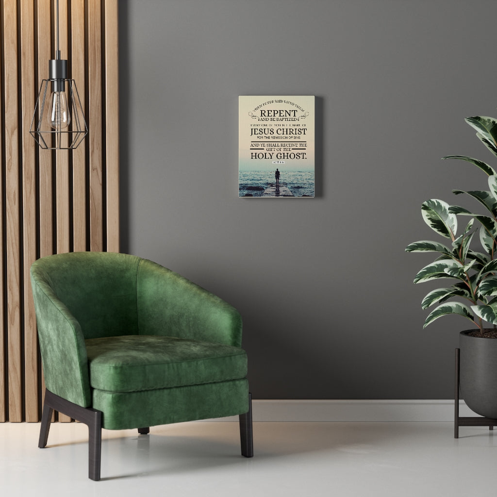 Scripture Walls Repent and Be Baptized Acts 2:38 Bible Verse Wall Art Scripture Art Faith Artwork Christian Home Decor - Express Your Love Gifts