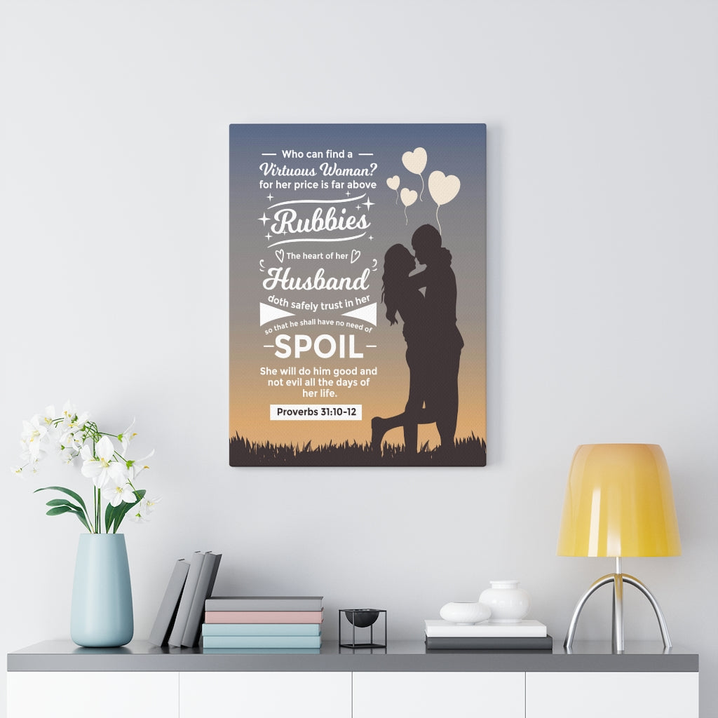Scripture Walls Rubbies Husband Proverbs 31:10-12 Christian Wall Art Bible Verse Print Ready to Hang - Express Your Love Gifts