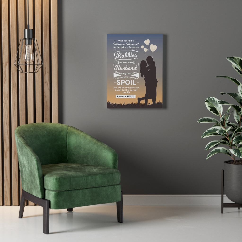 Scripture Walls Rubbies Husband Proverbs 31:10-12 Christian Wall Art Bible Verse Print Ready to Hang - Express Your Love Gifts