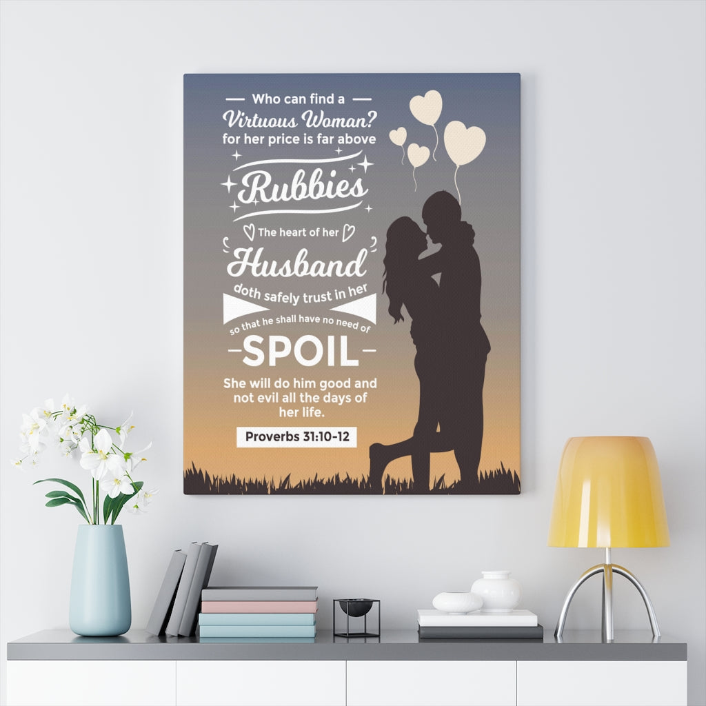 Scripture Walls Rubbies Husband Proverbs 31:10-12 Christian Wall Art Bible Verse Print Ready to Hang - Express Your Love Gifts