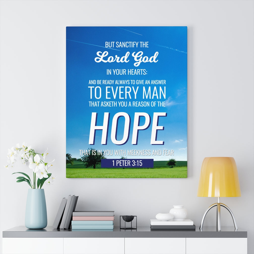 Scripture Walls Sanctify the Lord God 1 Peter 3:15 Christian Wall Art Bible Verse Print Ready to Hang - Express Your Love Gifts