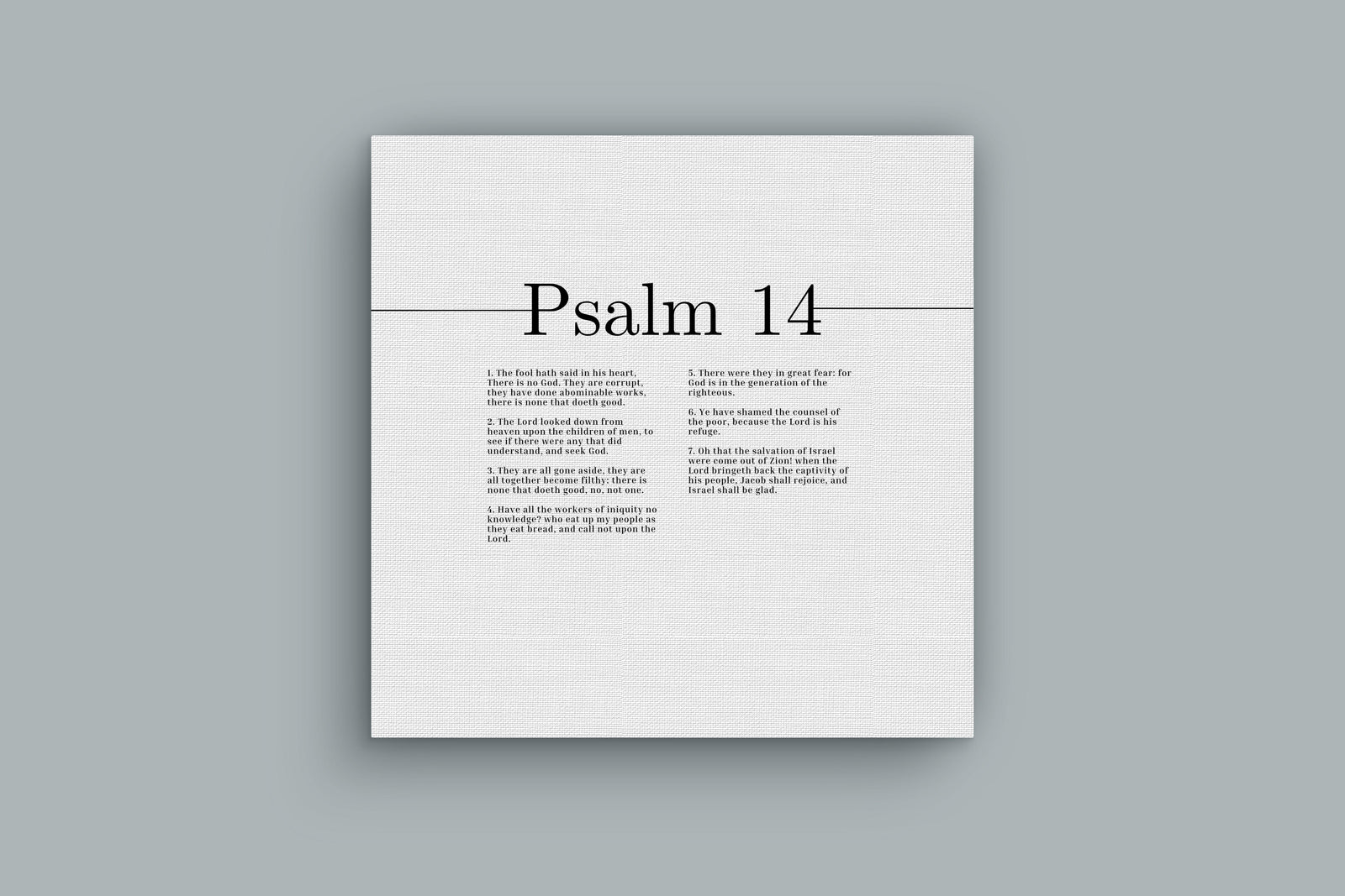 Scripture Canvas Seek God Psalm 14 Christian Wall Art Bible Verse Print Ready to Hang-Express Your Love Gifts