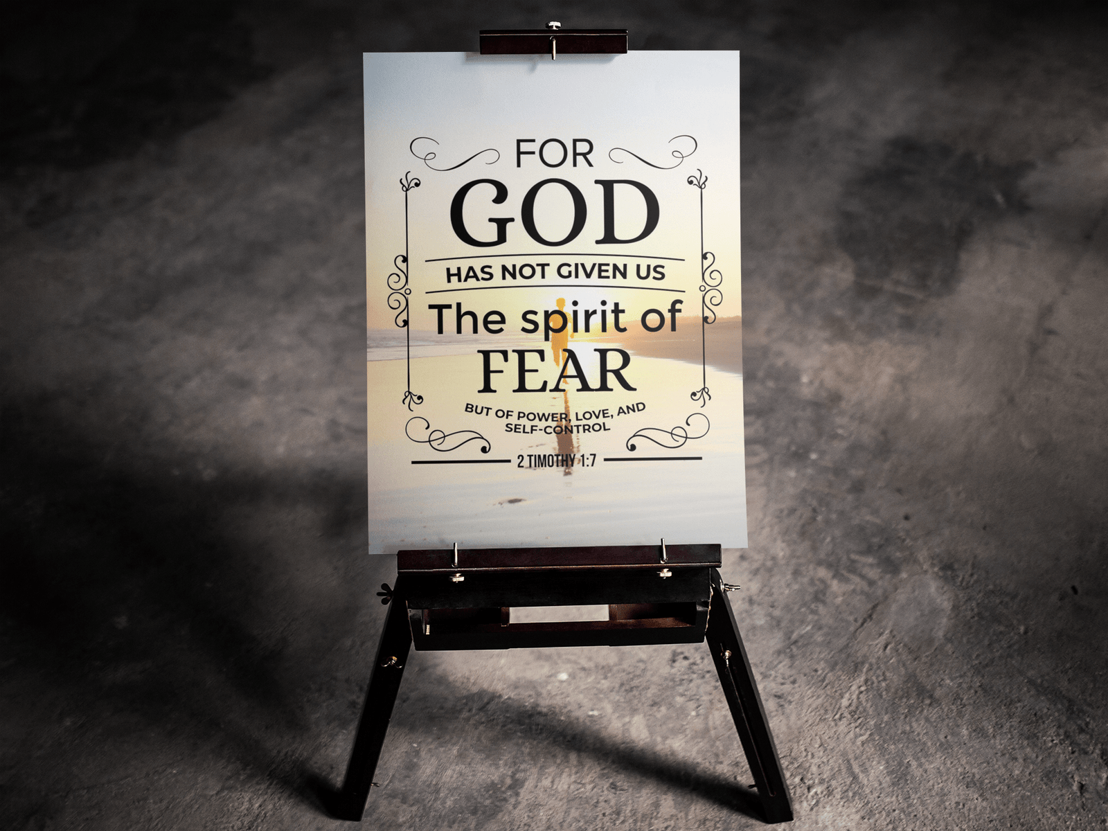 Scripture Walls Spirit of Fear 2 Timothy 1:7 Scripture Christian Wall Art Bible Verse Print Ready to Hang - Express Your Love Gifts