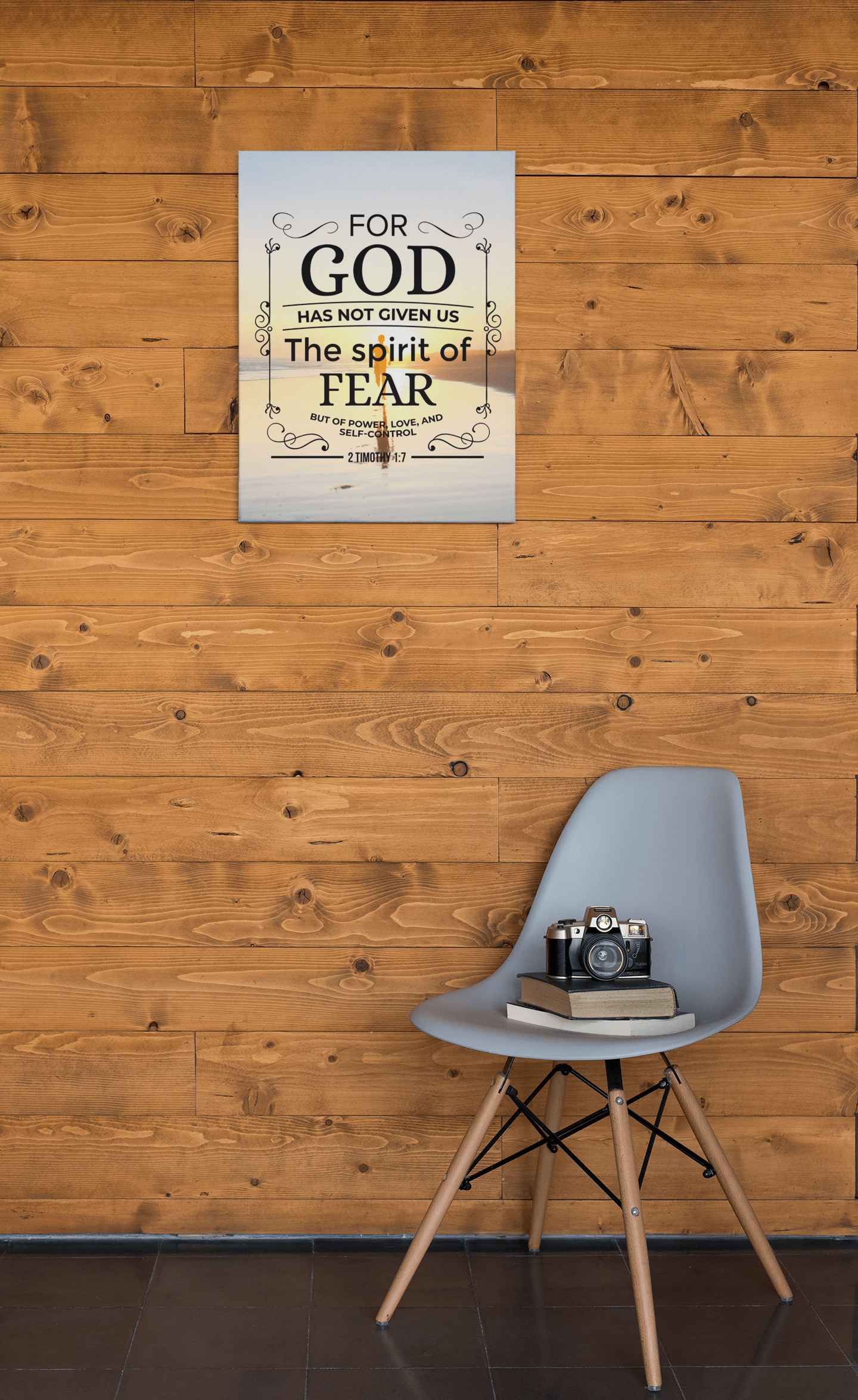 Scripture Walls Spirit of Fear 2 Timothy 1:7 Scripture Christian Wall Art Bible Verse Print Ready to Hang - Express Your Love Gifts