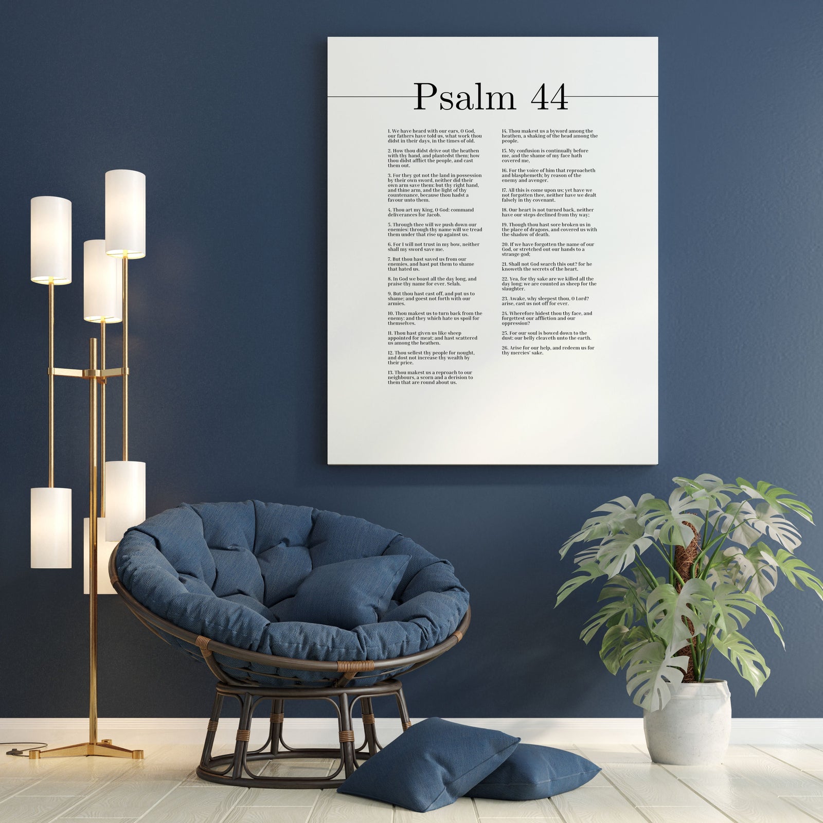 Scripture Canvas The Secrets Of The Heart Psalm 44 Christian Wall Art Bible Verse Print Ready to Hang-Express Your Love Gifts