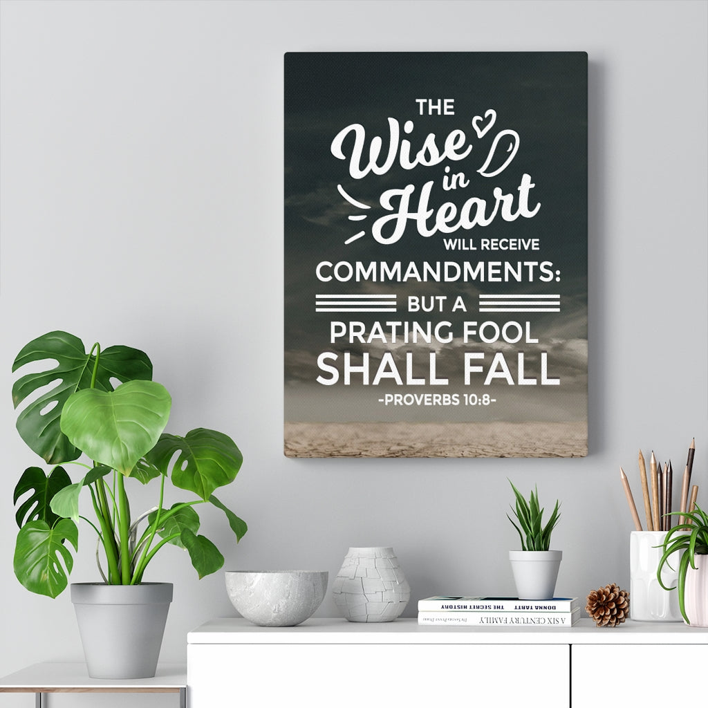 Scripture Walls The Wise in Heart Proverbs 10:8 Christian Wall Art Bible Verse Print Ready to Hang - Express Your Love Gifts