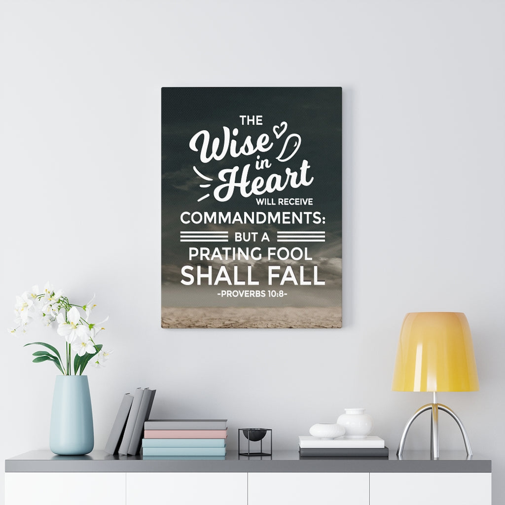 Scripture Walls The Wise in Heart Proverbs 10:8 Christian Wall Art Bible Verse Print Ready to Hang - Express Your Love Gifts