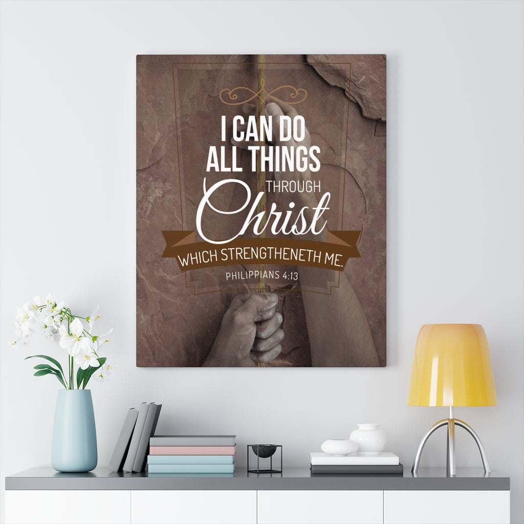 Scripture Walls Through Christ Philippians 4:13 Christian Wall Art Bible Verse Print Ready to Hang - Express Your Love Gifts