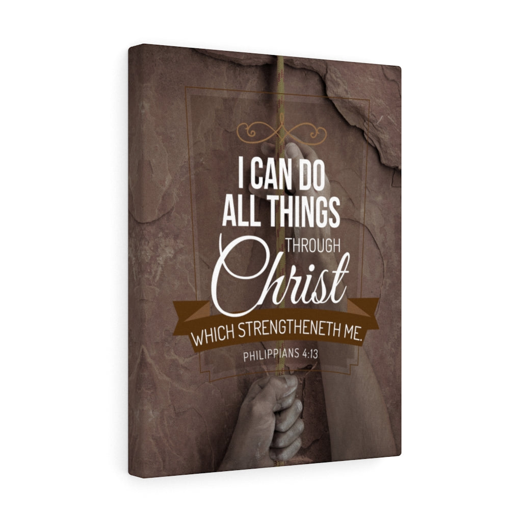 Scripture Walls Through Christ Philippians 4:13 Christian Wall Art Bible Verse Print Ready to Hang - Express Your Love Gifts