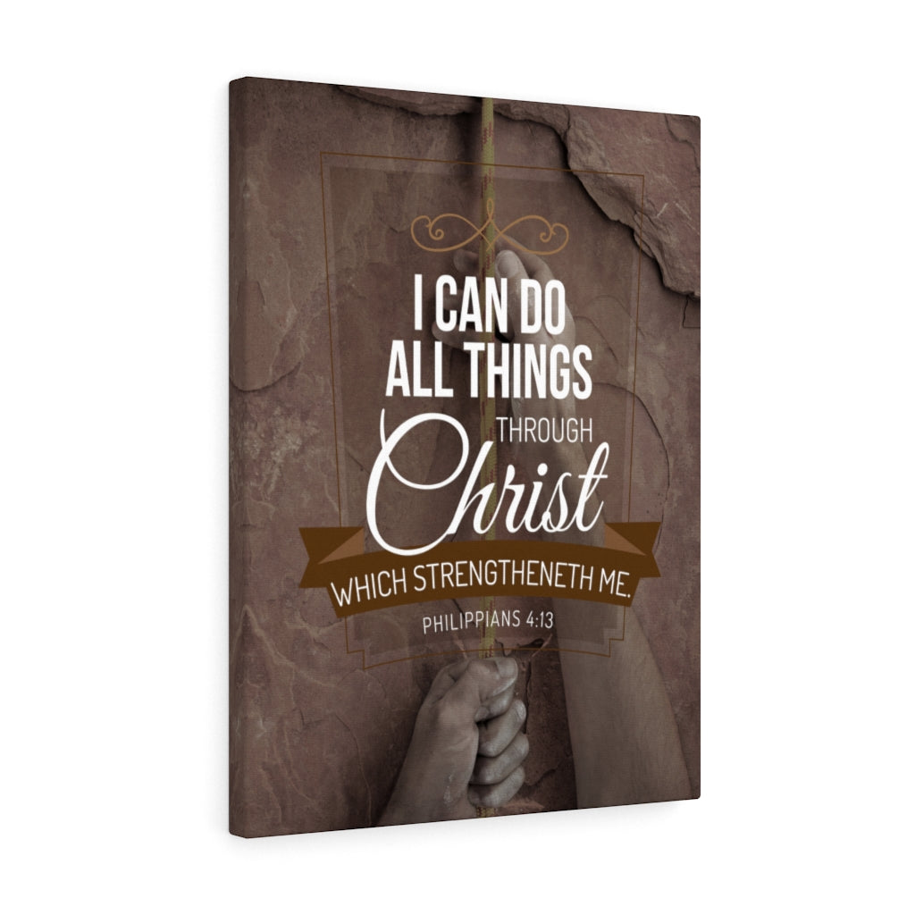 Scripture Walls Through Christ Philippians 4:13 Christian Wall Art Bible Verse Print Ready to Hang - Express Your Love Gifts