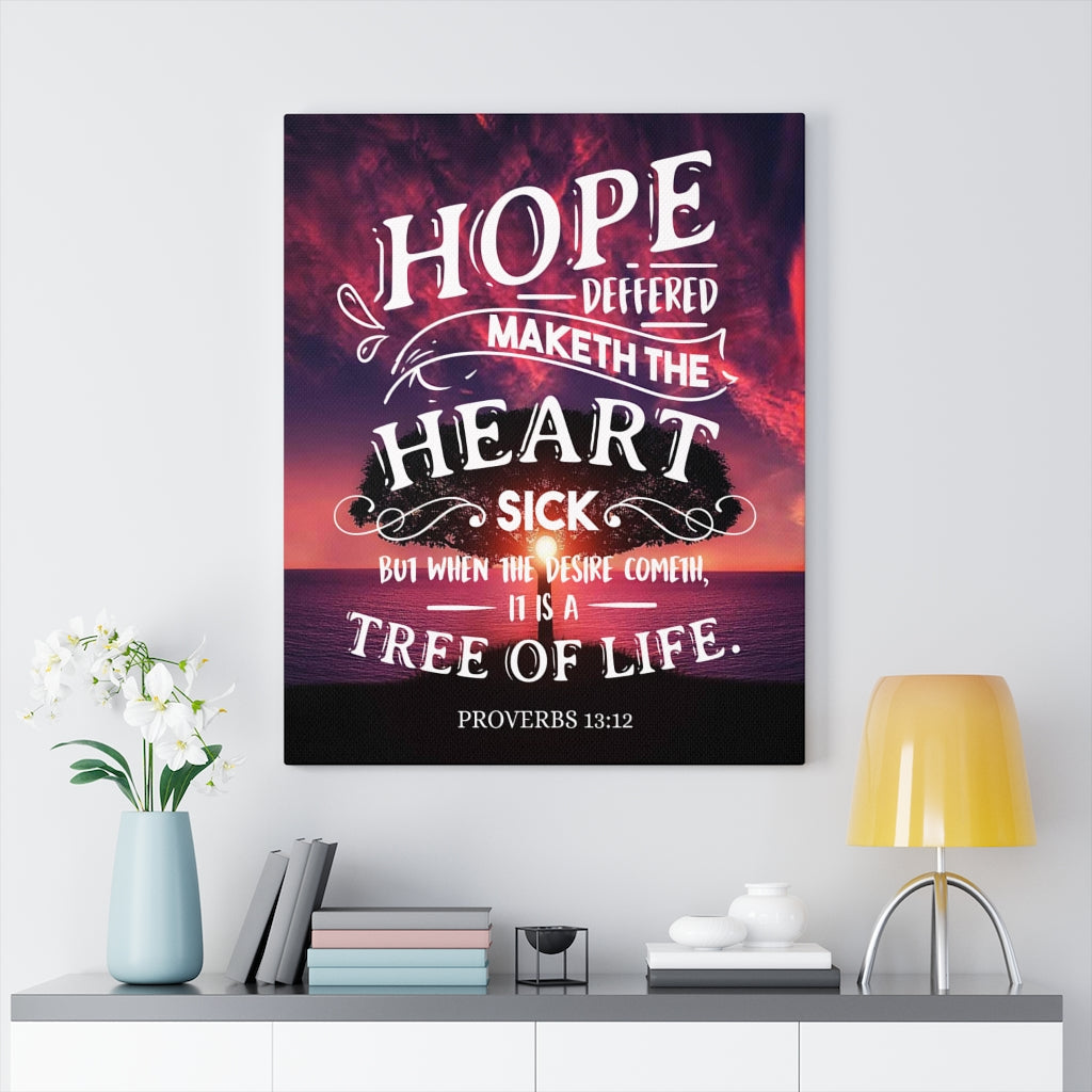 Scripture Walls Tree of Life Proverbs 13:12 Religious Wall Art Scripture Art Faith Artwork Christian Home Decor - Express Your Love Gifts