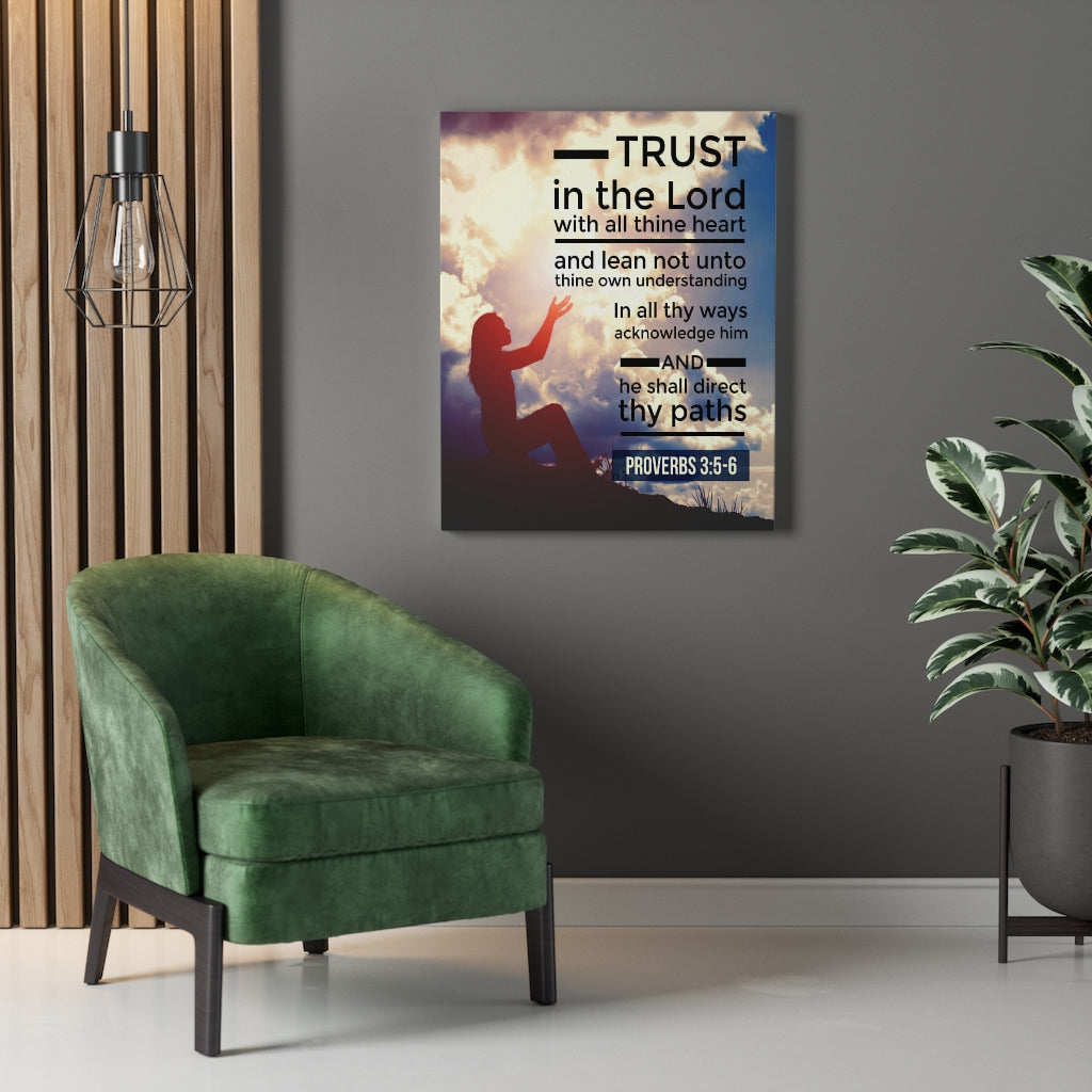 Scripture Walls Trust in the Lord Proverbs 3:5-6 Christian Wall Art Bible Verse Print Ready to Hang - Express Your Love Gifts