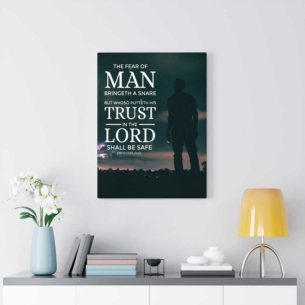 Scripture Walls The Fear of Man Proverbs 29:25 Christian Wall Art Bible Verse Print Ready to Hang - Express Your Love Gifts
