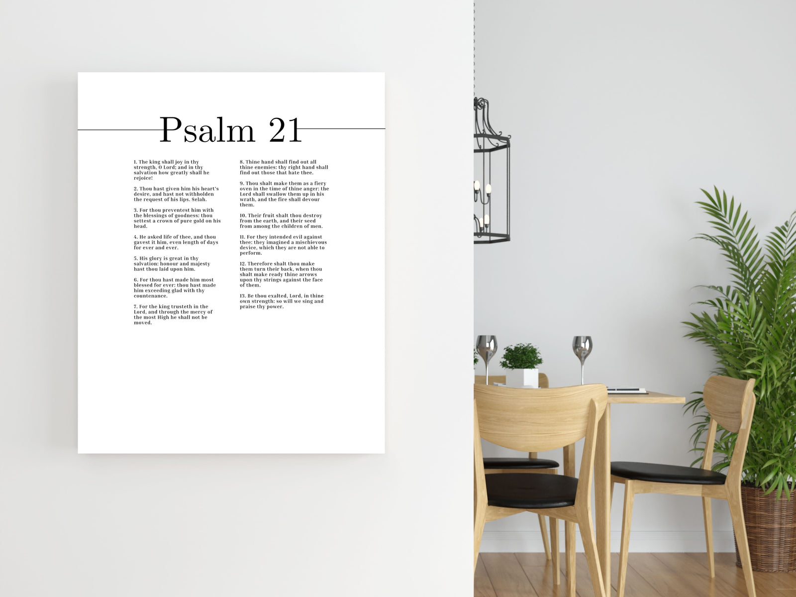 Scripture Canvas We Sing And Praise Thy Power Psalm 21 Christian Wall Art Bible Verse Print Ready to Hang-Express Your Love Gifts
