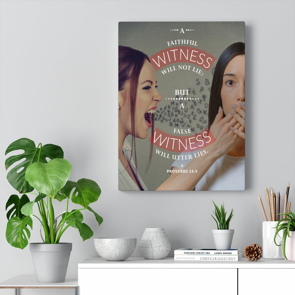 Scripture WallsWitness Proverbs 14:5 Bible Verse Canvas Christian Wall Art Ready to Hang - Express Your Love Gifts