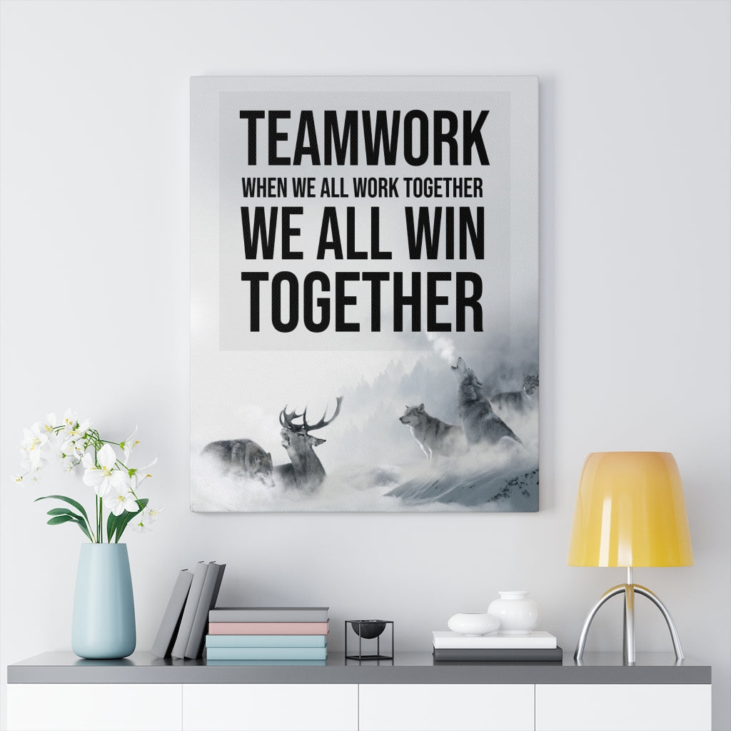 Teamwork of Wolves House Verse Home DecorInspiring Wall Art Housewarming Gift - Express Your Love Gifts