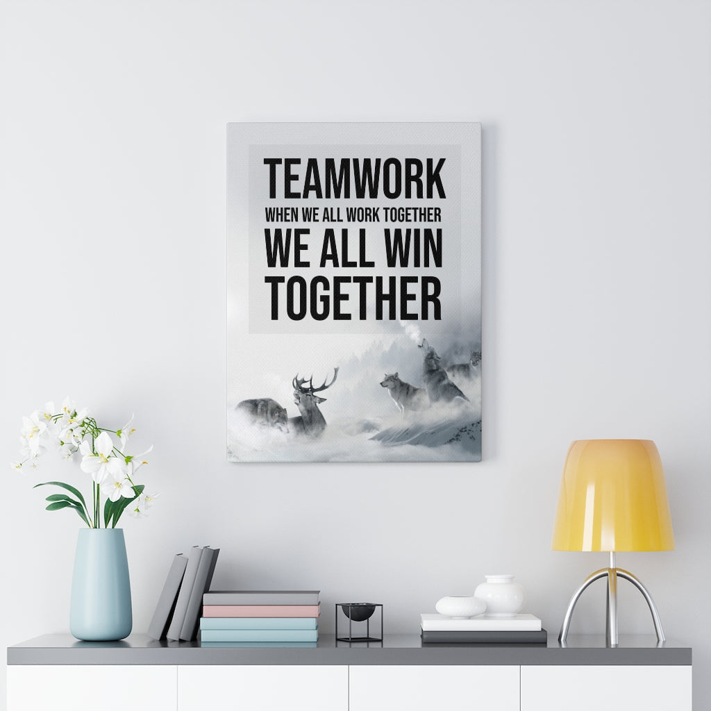 Teamwork of Wolves House Verse Home DecorInspiring Wall Art Housewarming Gift - Express Your Love Gifts